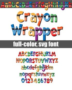 Preview of Crayon Wrapper Colorful Education Font Unleash the Rainbow in Your Classroom