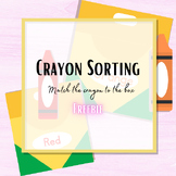 Crayon color sorting for preschool, balanced literacy cent
