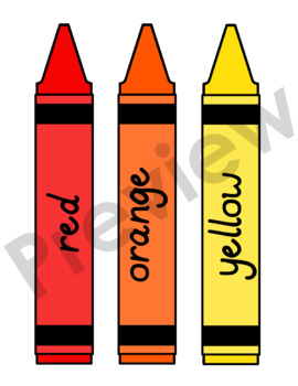 Crayons clip art - 18 colors + blank one (outline with white)
