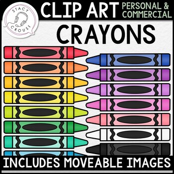 Crayons CLIP ART with Moveable Pieces for Digital Resources by Stacy Crouse