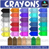 Crayons Clip Art Set (Designed for COLORING BY CODE SETS) 