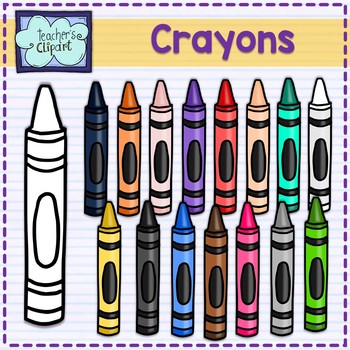 Crayons Clip Art, Colorful Crayons Clipart