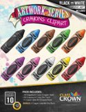 Crayons Clipart - Bundle Pack (10 Crayons + 12 Extras) - C