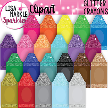 Crayons Clipart with Glitter by Lisa Markle Sparkles Clipart and