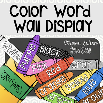 Preview of Crayons Color Word Display