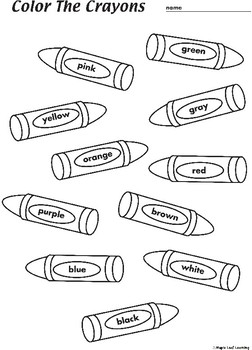 Download Crayons Coloring Worksheet by Maple Leaf Learning | TpT