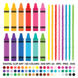 Crayons & Dividers Clip Art Set