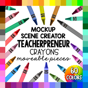 Preview of Crayons Moveable Pieces Scene Creator Elements for TpT Seller Mockups