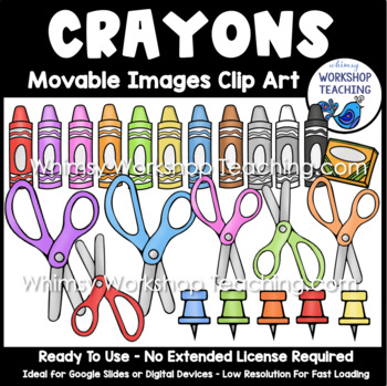 Colorful Scissors Clip Art by Whimsy Workshop Teaching