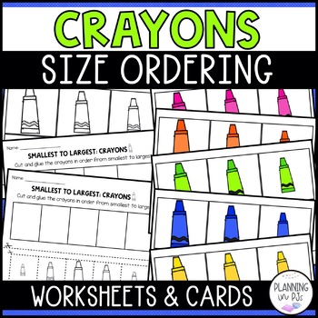 Preview of Crayons Size Ordering for Back to School | Order by Size | Cut and Glue