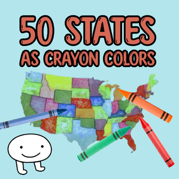 Preview of Crayons U.S. 50 States Map Skills Activity Practice Locating and Creativity
