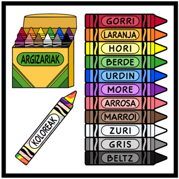 Preview of Crayons in Basque (Euskara) / Colors Basque (Euskara)