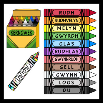 Preview of Crayons in Cornish / Colors in Cornish