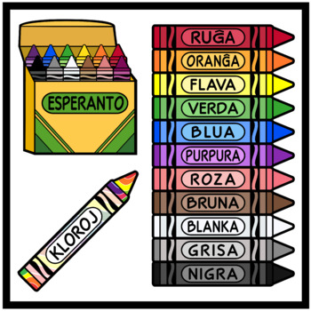 Preview of Crayons in Esperanto/ Colors in Esperanto