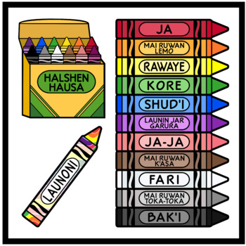 Preview of Crayons in Hausa / Colors in Hausa