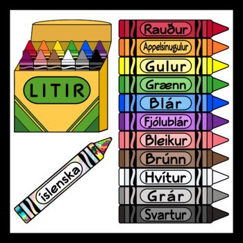 Preview of Crayons in Icelandic / Colors in Icelandic