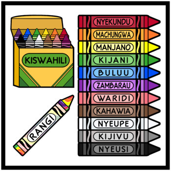 Crayons in Swahili / Colors in Swahili by Language Party House | TPT