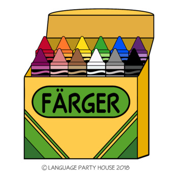 Crayons in Swedish / Colors in Swedish by Language Party House | TPT