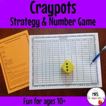 Preview of Craypots Mathematics Strategy and Number Game