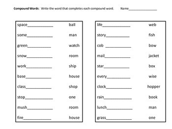 Compound Words Worksheets by Virginia Conrad | Teachers Pay Teachers