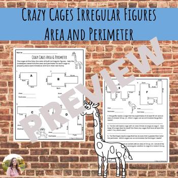 Preview of Crazy Cages Irregular Composite Figures Area and Perimeter