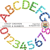 Crazy Chevron Glitter Letters and Numbers - Alphabet / Num