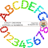 Crazy Chevron Letters and Numbers - Alphabet / Number Clipart