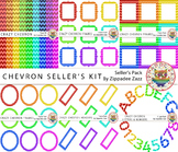 Crazy Chevron Seller's Kit - 90 items! Background/frames/h