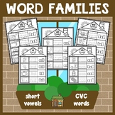 CVC Word Families Worksheets for Kindergarten and 1st grad