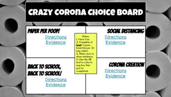 Preview of Crazy Corona Choice Board