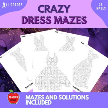 Preview of Crazy Dress Mazes for All Ages | Kid's Activity Worksheet