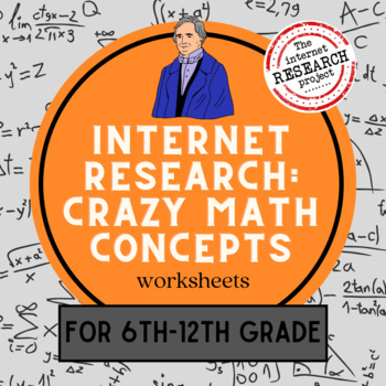 Preview of Crazy Math Concepts Internet Research Worksheets for Middle and High School