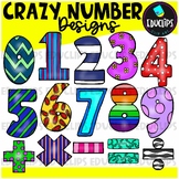 Crazy Number Designs Clip Art Set {Educlips Clipart}