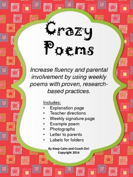 Preview of "Crazy Poems" Fluency Practice Program-Fun & Easy Fluency Practice-School & Home