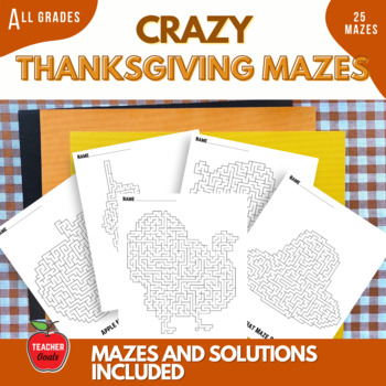 Preview of Crazy Thanksgiving Mazes for all Ages | Printable Winter Maze for Kids