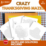 Crazy Thanksgiving Mazes for all Ages | Printable Winter M