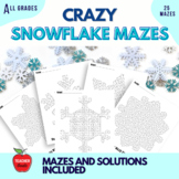 Crazy Snowflake Mazes for all Ages | Printable Winter Maze