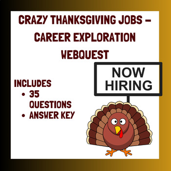 Preview of Crazy Thanksgiving Jobs - Career Exploration Webquest