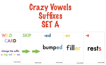 Preview of Crazy Vowels Suffixes Deck A