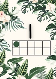 Cream modern Tropical leaves Number Posters 1-10 classroom