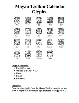 Preview of Create "4 Mayan Tzolkin Calendar Glyphs"  Out Of Clay In 3-D!
