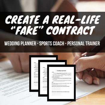 Preview of Create A Contract - Real-Life "Fake" Contract Examples | Business Law