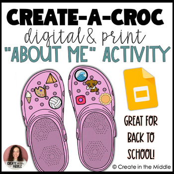Preview of Create-A-Croc About Me Activity | Digital & Print