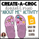 Create-A-Croc About Me Activity | Digital & Print