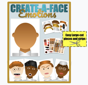 Preview of Create-A-Face Emotions Printable (Easy-cut large pieces)