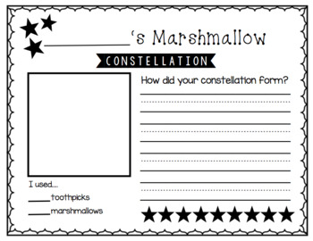 Preview of Create A Marshmallow Constellation and Write About It!