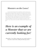 Create A Monster Wanted Poster Creative Writing Activity