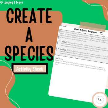 Preview of Create A Species Actvitity