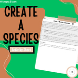 Create A Species Actvitity