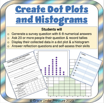 Preview of Create Dot or Line Plots and Histograms: Display Numerical Data 6th Grade Stats